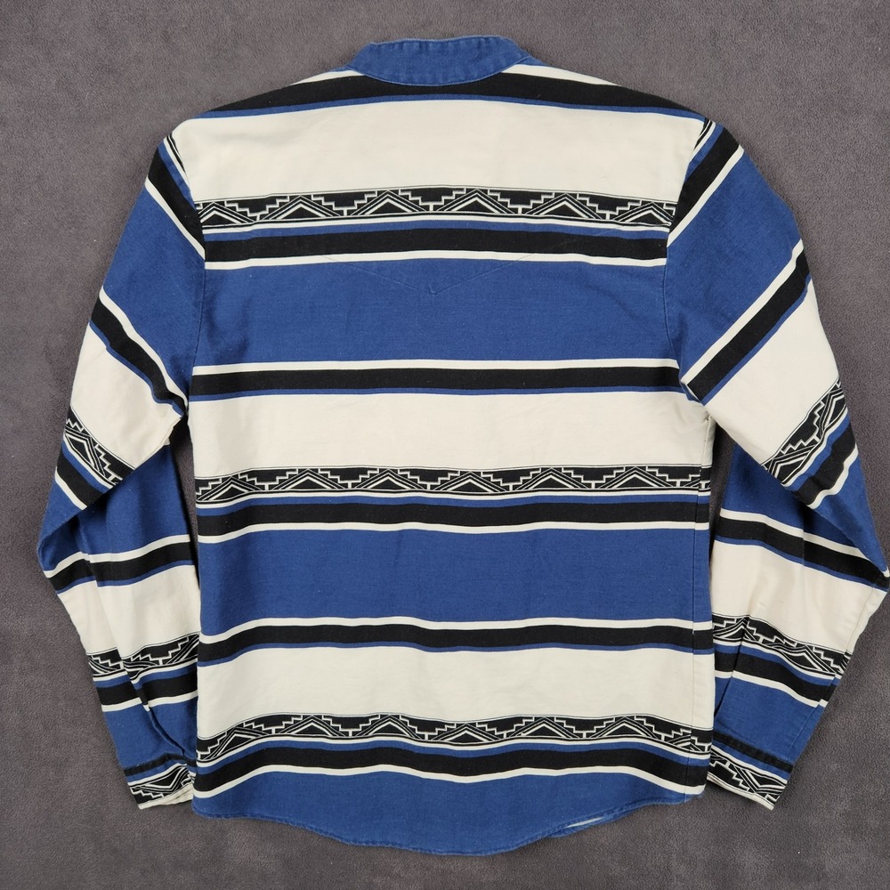 Vintage Roper Western Shirt Womens 11 Striped Band Collar Button Up 90s USA Made - Picture 3 of 10